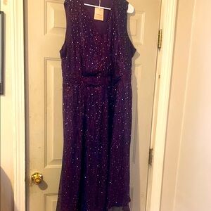 Purple Sleeveless Dress with Sparkle Accents